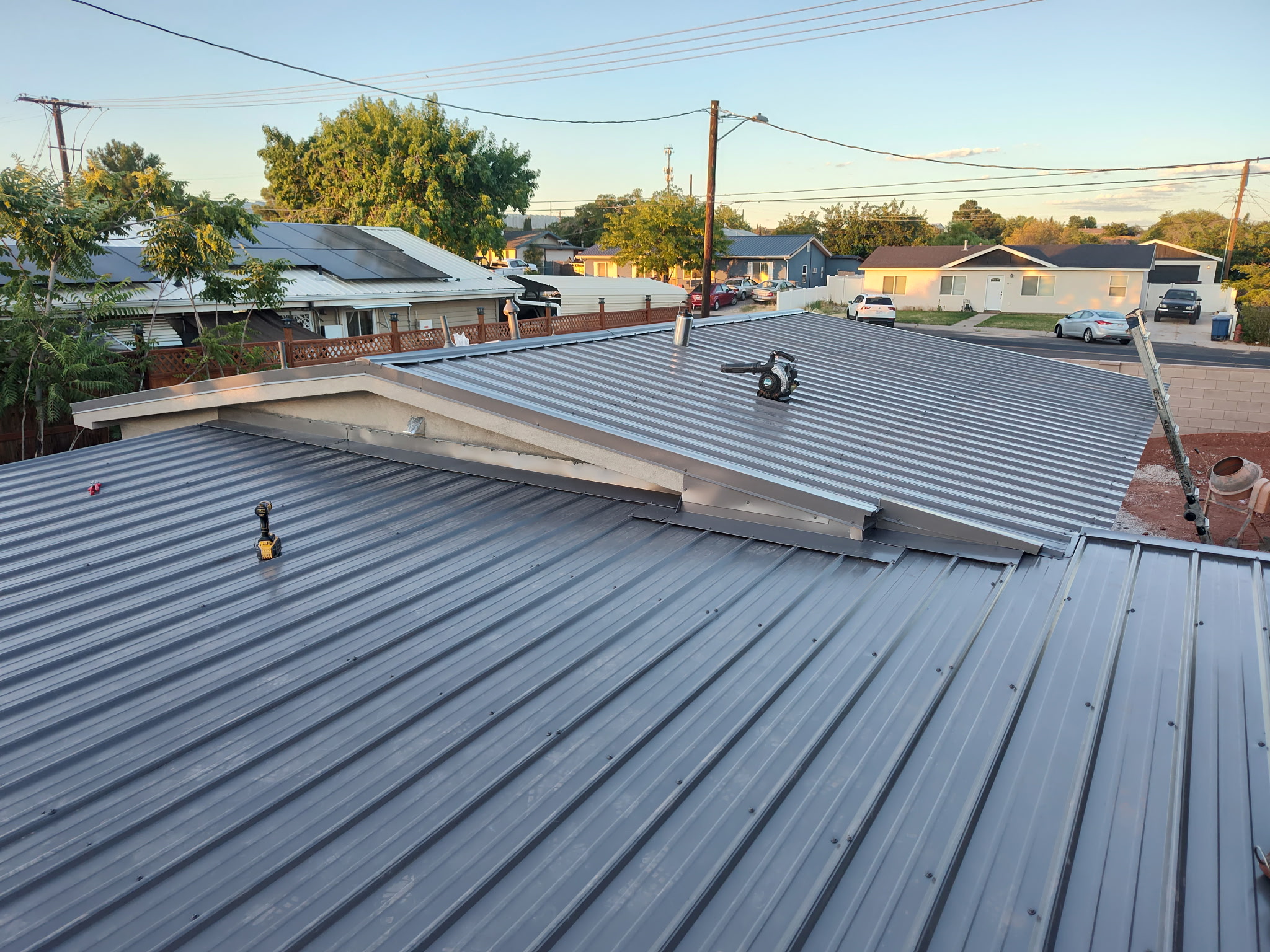 Metal roofing installation